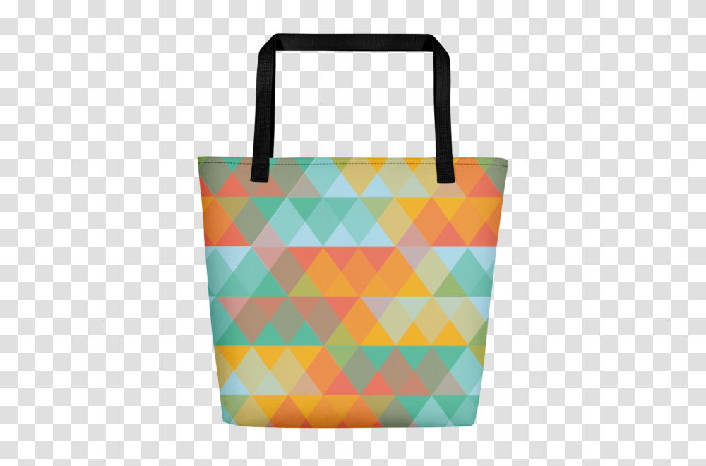 Multi Colored Abstract Triangle Geometric Pattern Beach Bag, Handbag, Accessories, Accessory, Rug Transparent Png