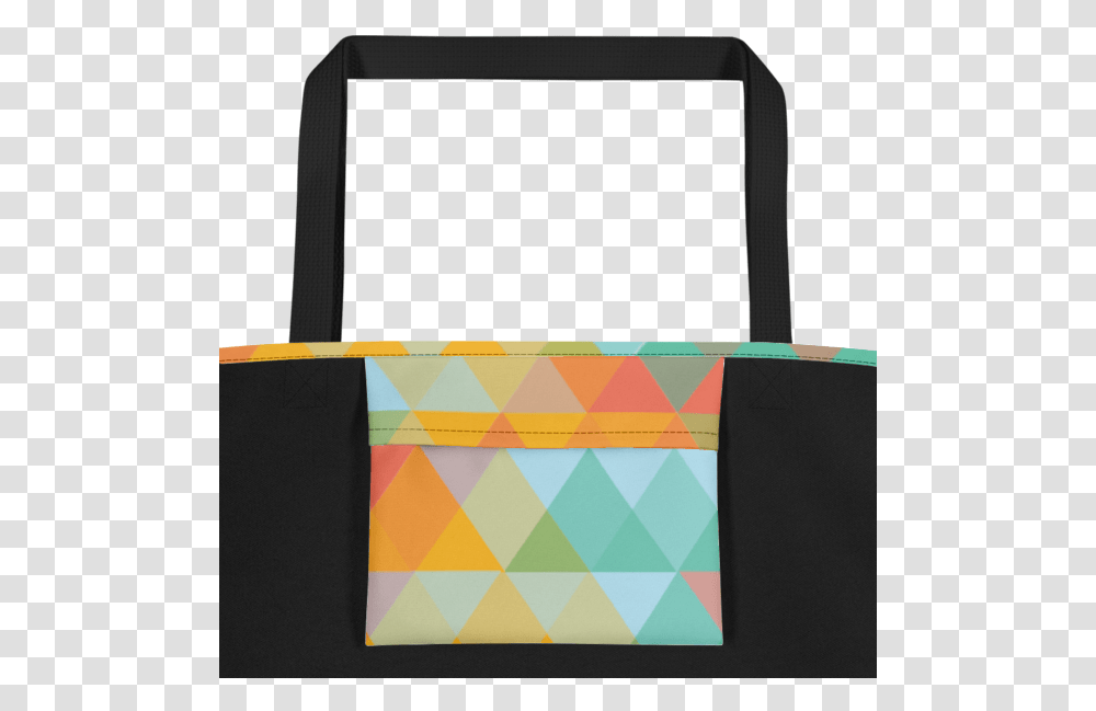Multi Colored Abstract Triangle Geometric Pattern Beach Tote Bag, Handbag, Accessories, Accessory, Screen Transparent Png