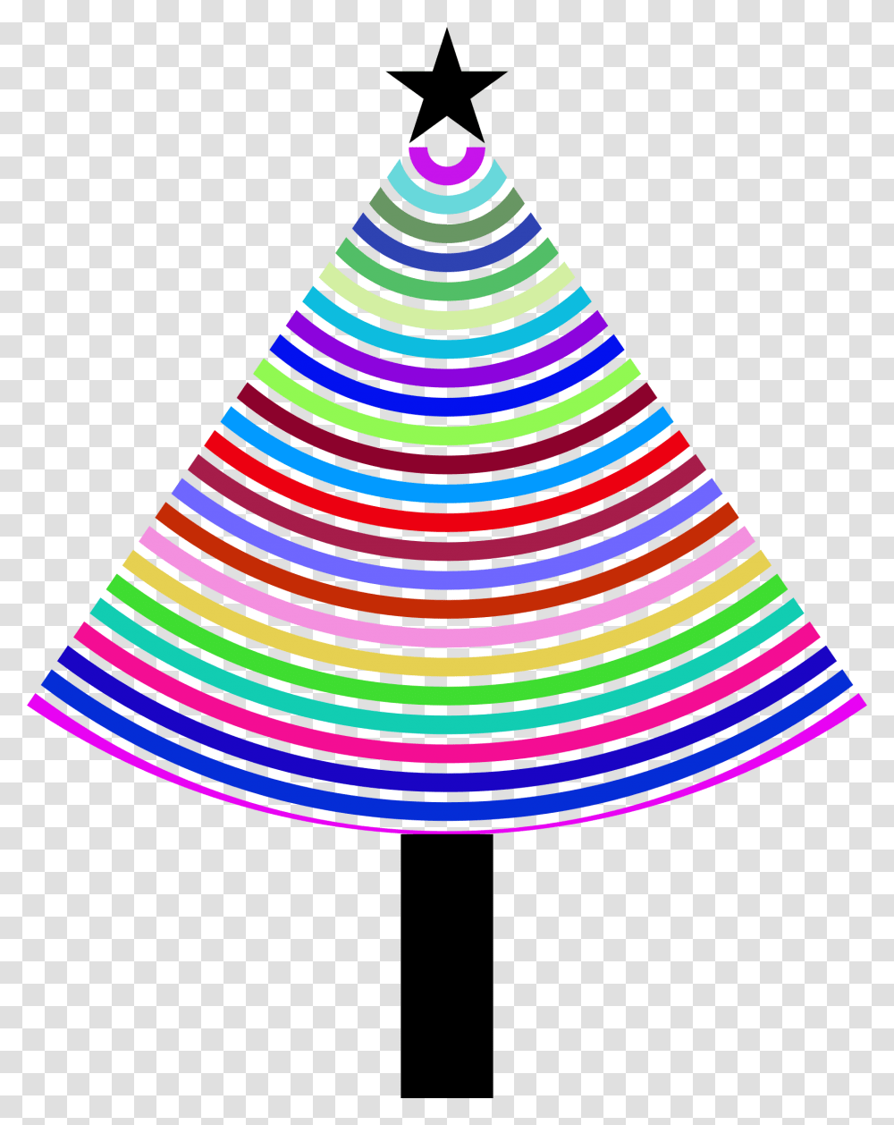 Multi Colored Christmas Tree With Star On Top Vector Clipart Image, Ornament, Rug, Bowl, Pattern Transparent Png
