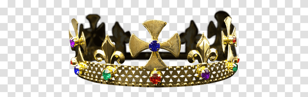 Multi Colored Kings Crown Tiara, Gold, Chandelier, Symbol, Jewelry Transparent Png