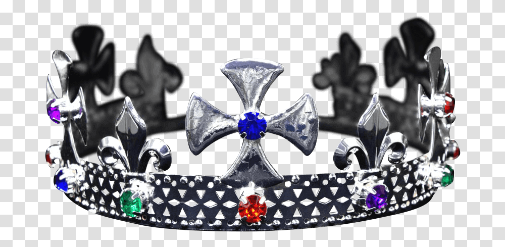 Multi Colored Silver Kings Crown Crown, Jewelry, Accessories, Accessory, Chandelier Transparent Png