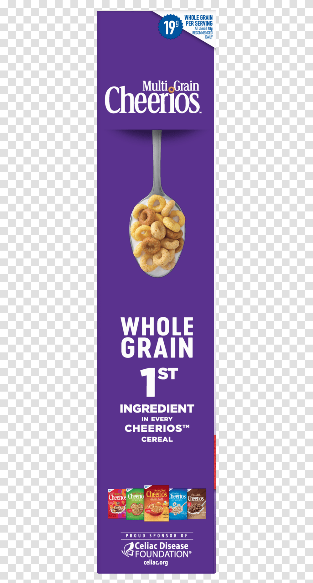 Multi Grain Cheerios Gluten Free Cereal 18 Oz Clipart Honey Nut Cheerios, Bread, Food, Bagel, Advertisement Transparent Png