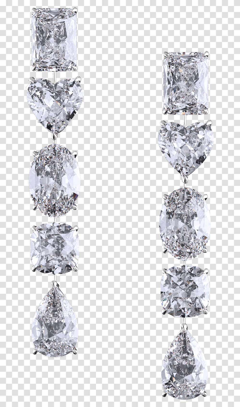Multi Shape Diamond Earring, Crystal, Gemstone, Jewelry, Accessories Transparent Png
