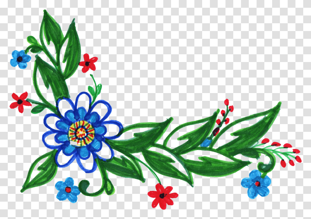 Multicolor Corner, Floral Design, Pattern Transparent Png