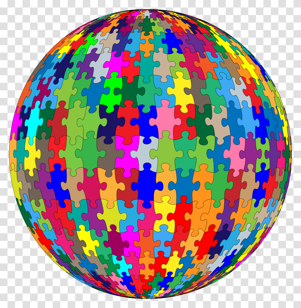 Multicolored Jigsaw Puzzle Pieces Sphere Clip Arts Multi Colored Puzzle Pieces, Rug, Ball, Inflatable Transparent Png
