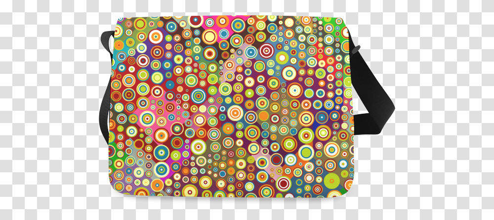 Multicolored Retro Polka Dots Pattern Messenger Bag, Modern Art, Rug, Doodle Transparent Png