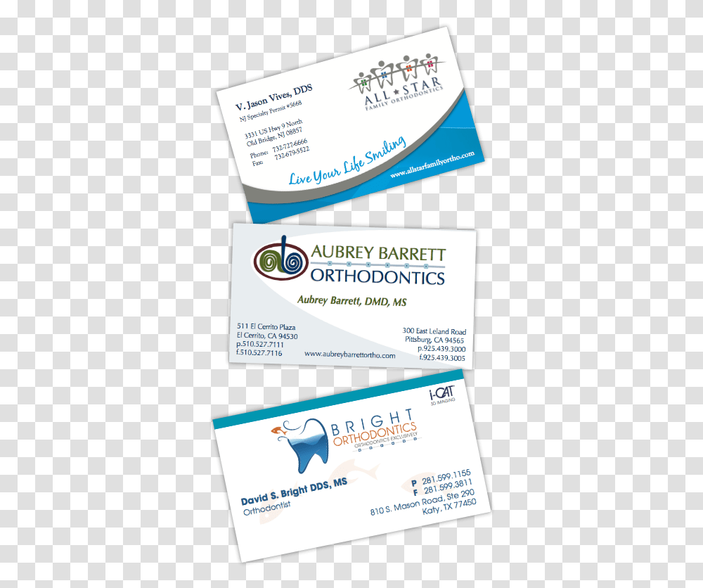 Multiple Business Cards Orthodontist Visiting Card, Paper, Flyer, Poster Transparent Png