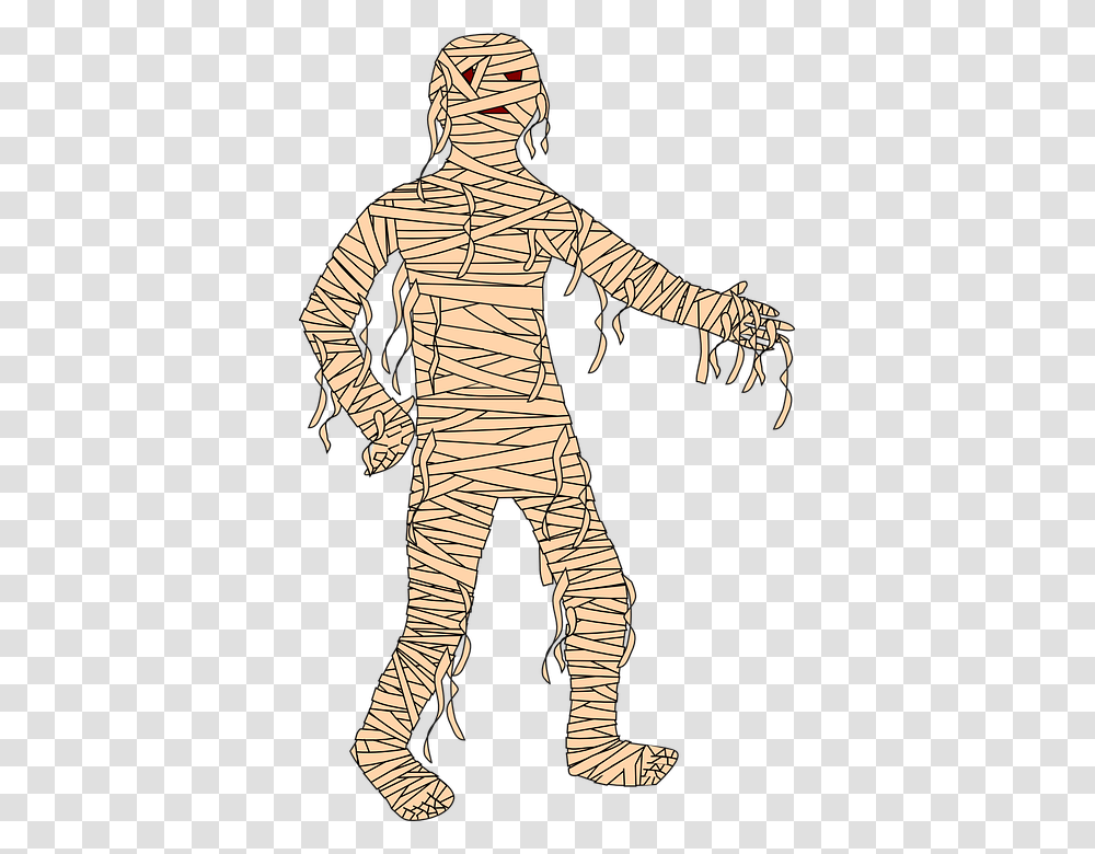 Mummy Cartoon Halloween Character Monster Scary Egyptian Mummy For Kids, Person, Human, Astronaut, Animal Transparent Png