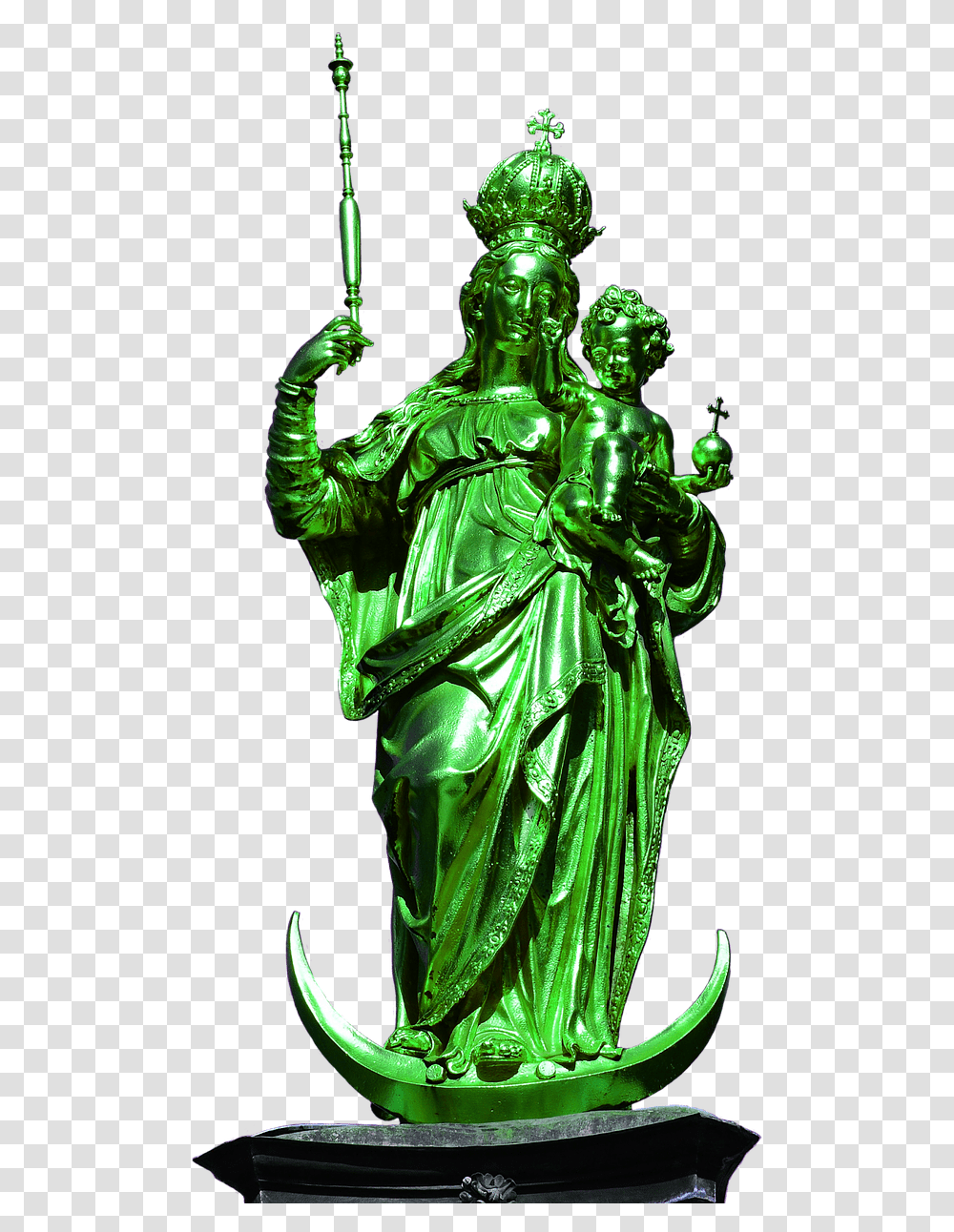 Munich Marienplatz Virgin Mary Free Photo Mary, Figurine, Sculpture, Bronze Transparent Png