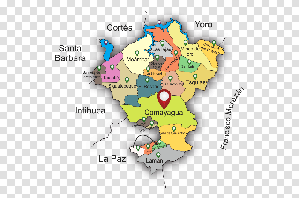 Municipios De Comayagua Honduras, Plot, Map, Diagram, Atlas Transparent Png