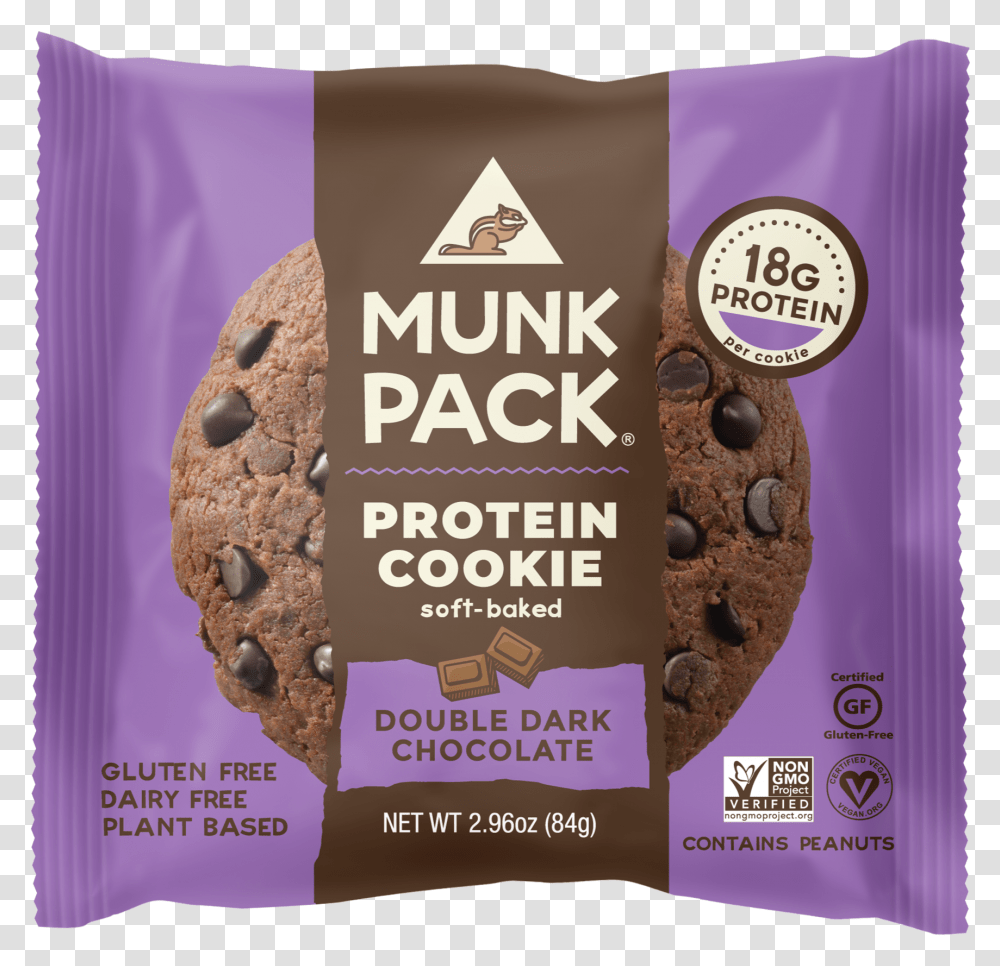 Munk Pack Protein Cookie, Food, Dessert, Chocolate, Plant Transparent Png