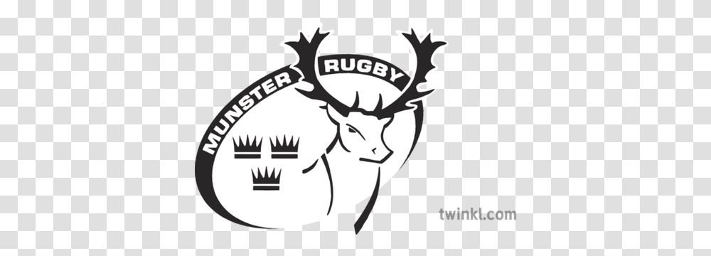 Munster Rugby Crest Logo Sports Team Crest Munster Rugby Logo, Antler, Stencil, Text, Symbol Transparent Png
