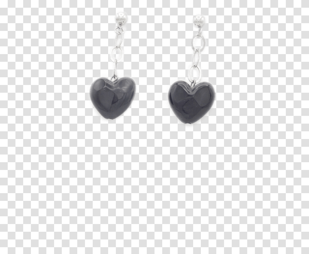 Murano Glass Heart Shaped Earrings In Black Earrings, Accessories, Accessory, Jewelry Transparent Png