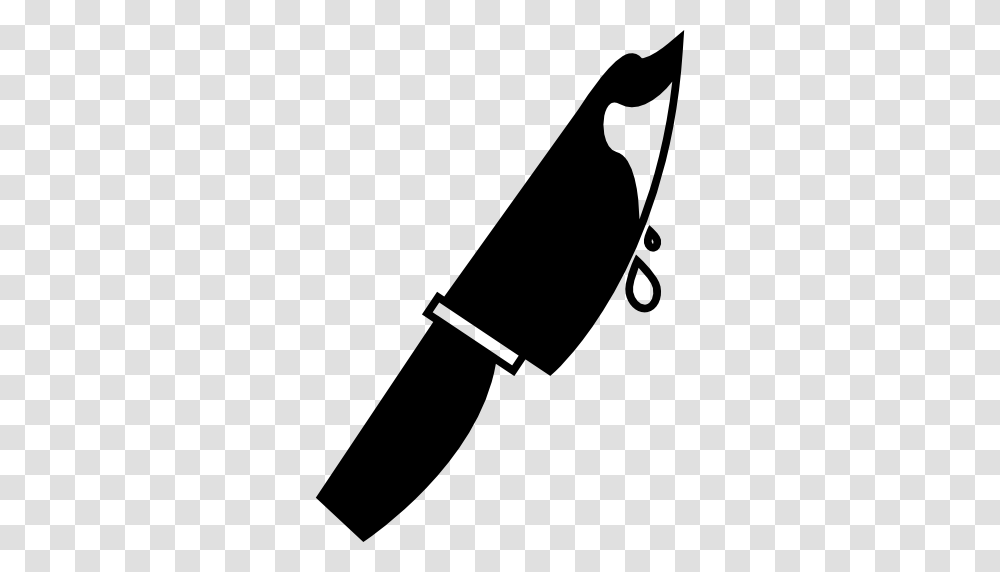 Murder Blood Knife Butcher Horror Knifes Icon, Weapon, Blade, Cutlery, Silhouette Transparent Png