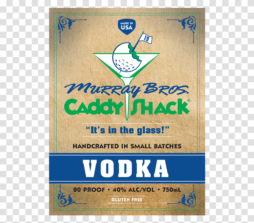 Murray Bros Caddyshack Vodka Caddyshack Vodka, Cocktail, Alcohol, Beverage, Drink Transparent Png