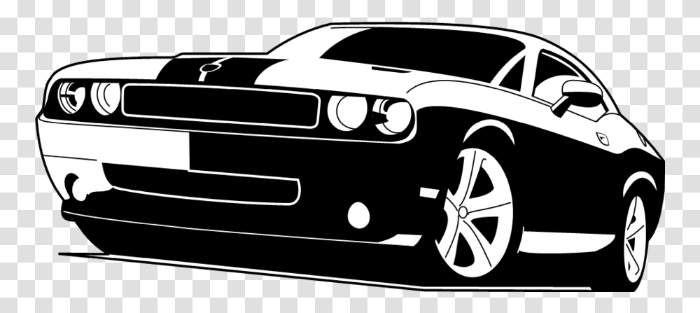 Muscle Car Silhouette & Clipart Free Dodge Challenger Clipart, Vehicle, Transportation, Bumper, Sports Car Transparent Png