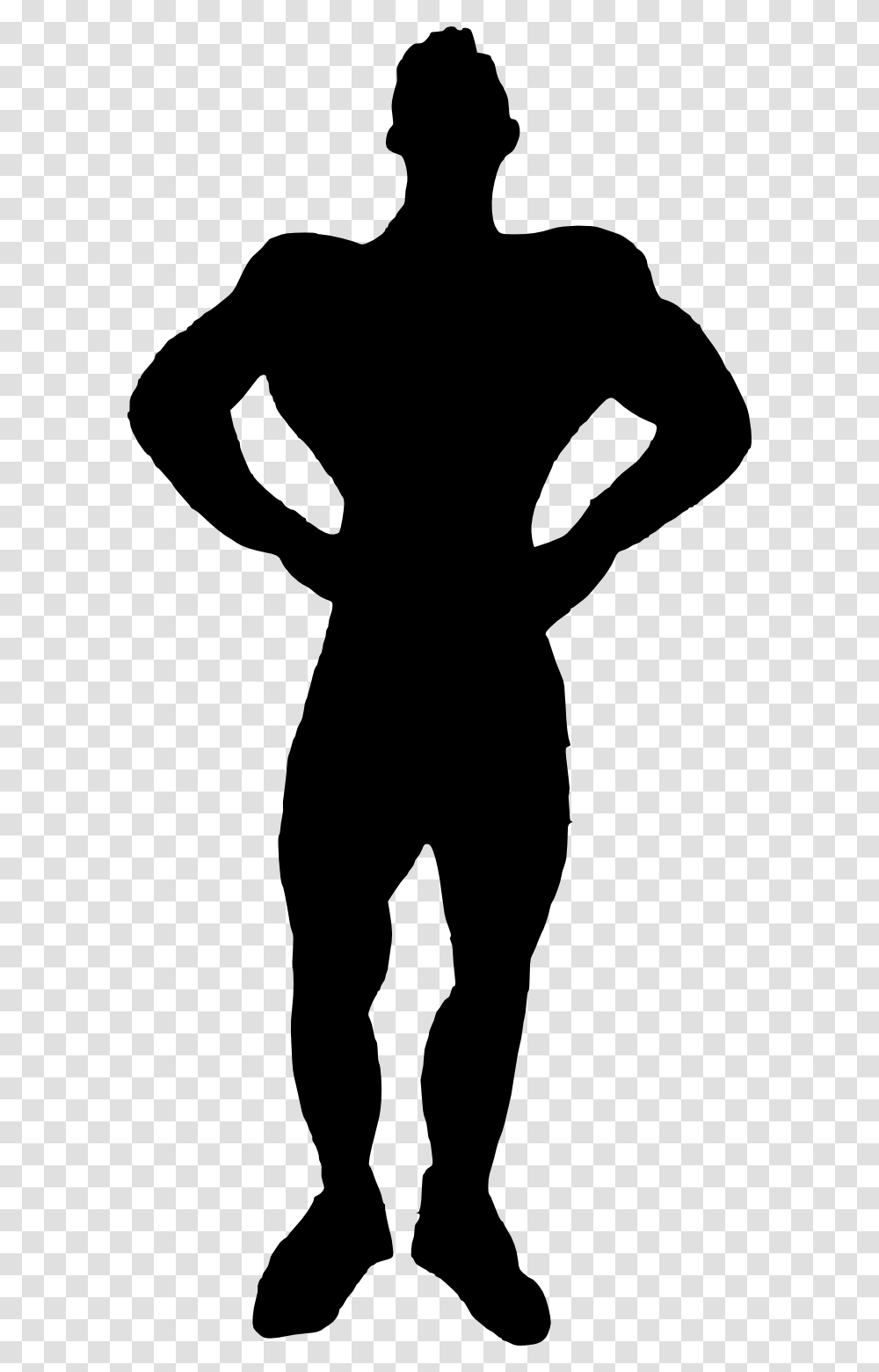 Muscle Man Bodybuilder Silhouette Muscle Man Silhouette, Person, Human, Stencil Transparent Png