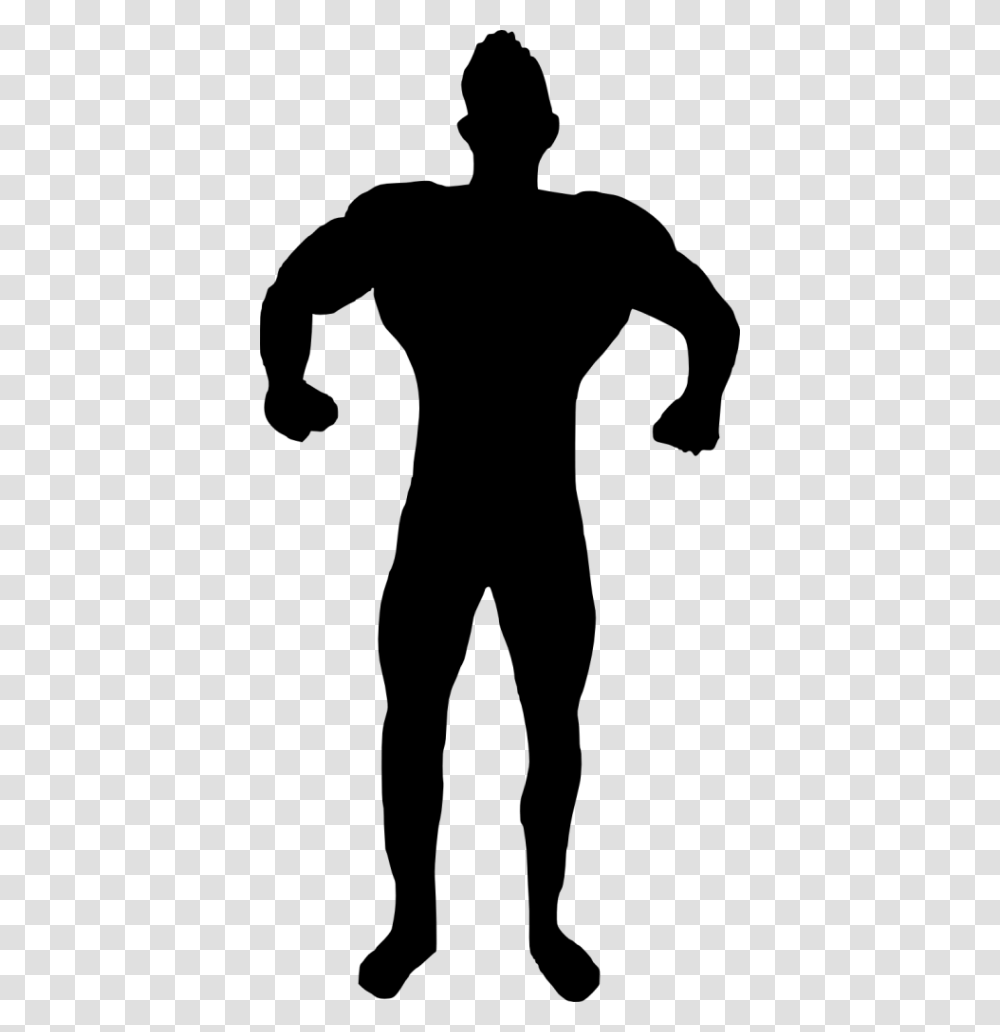 Muscle Man Bodybuilder Silhouette, Sleeve, Apparel, Person Transparent Png
