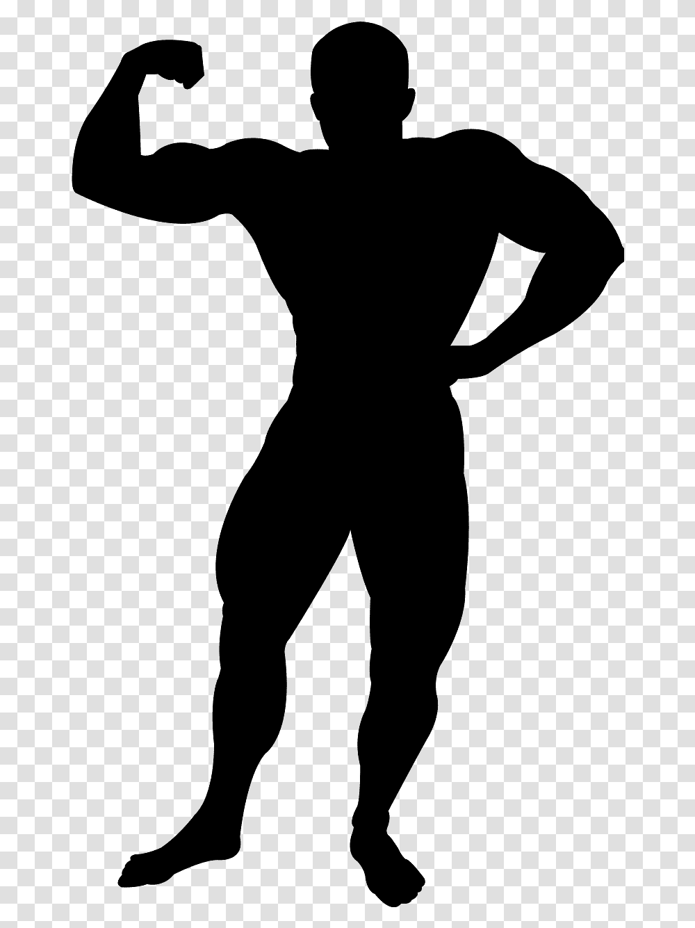 Muscle Man Silhouette Clipart, Gray, World Of Warcraft Transparent Png