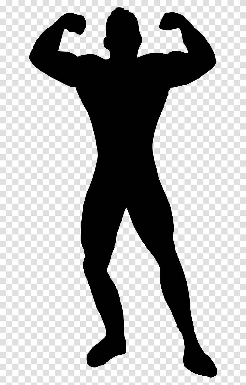 Muscle Man Silhouette, Person, Human, Stencil, Back Transparent Png