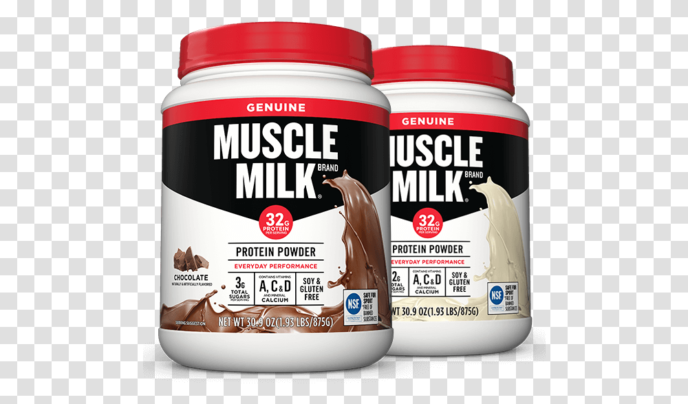 Muscle Milk Genuine Protein Powder, Dessert, Food, Label, Beer Transparent Png