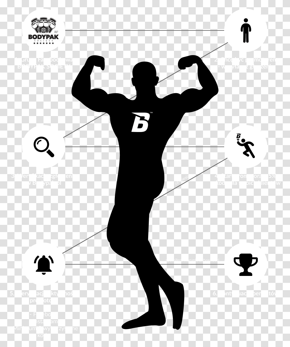 Muscle Muscular System Human Body Biceps Bodybuilder Silhouette, Number, Diagram Transparent Png