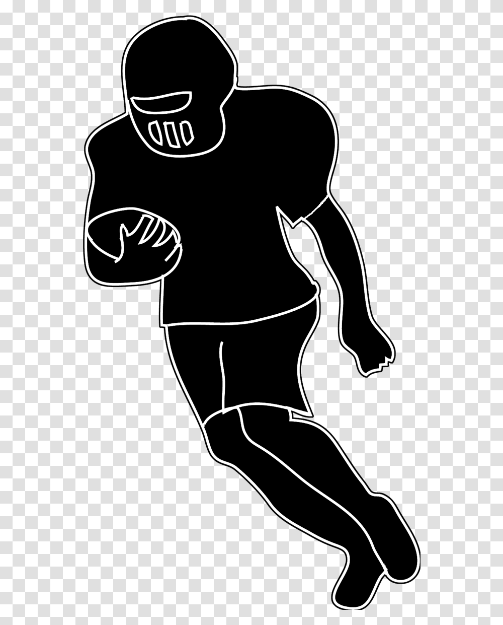 Muscles Clipart Football Player Playing Football No Background, Stencil, Person, Hand, People Transparent Png