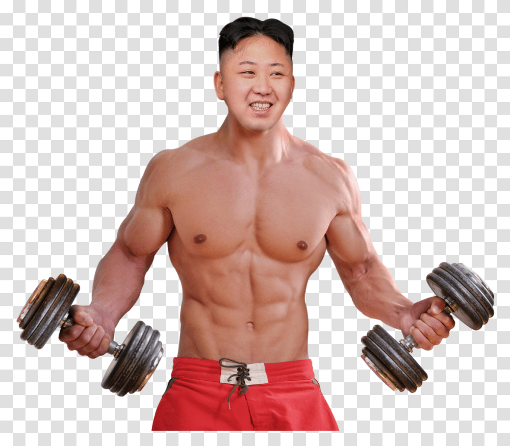 Muscular Kim Jong Un, Person, Working Out, Sport, Torso Transparent Png