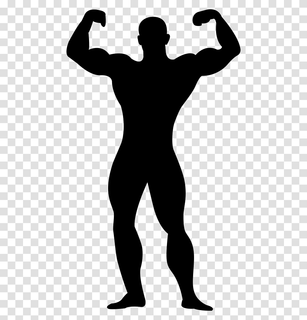 Muscular Man Flexing Silhouette Comments Muscular Man Silhouette, Person, Human, Stencil, Ninja Transparent Png
