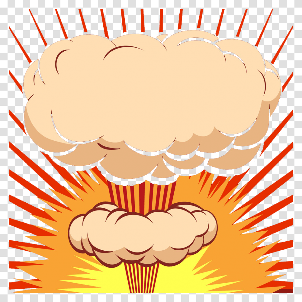 Mushroom Cloud Explosion Cartoon Comics Cartoon Mushroom Cloud, Food, Cream, Dessert, Nature Transparent Png