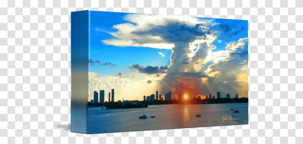 Mushroom Cloud Over Miami By John Thompson Skyline, Nature, Outdoors, Weather, Cumulus Transparent Png