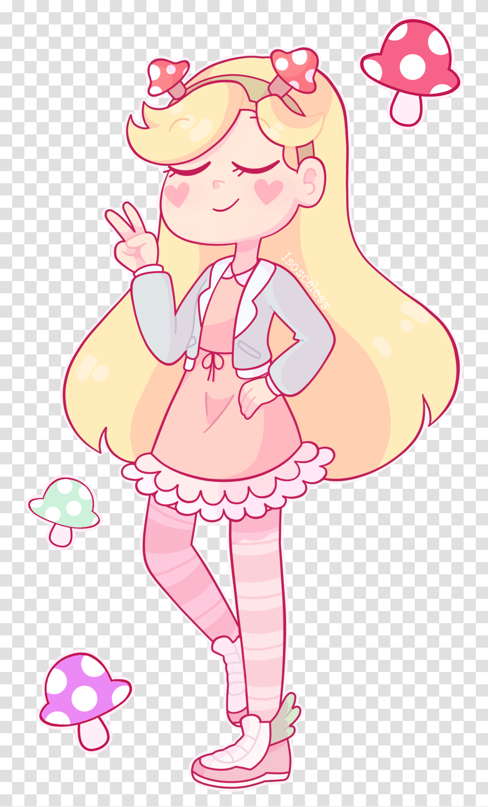 Mushroom Dress By Isosceless Star Force Anime Stars Star Butterfly Pink Outfit, Female, Girl, Label Transparent Png