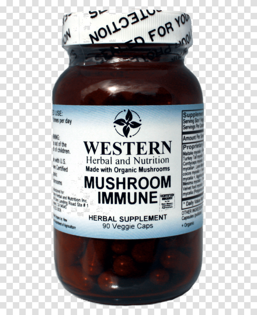Mushroom Immune From Western Herbal And Nutrition Strawberry, Alcohol, Beverage, Drink, Bottle Transparent Png