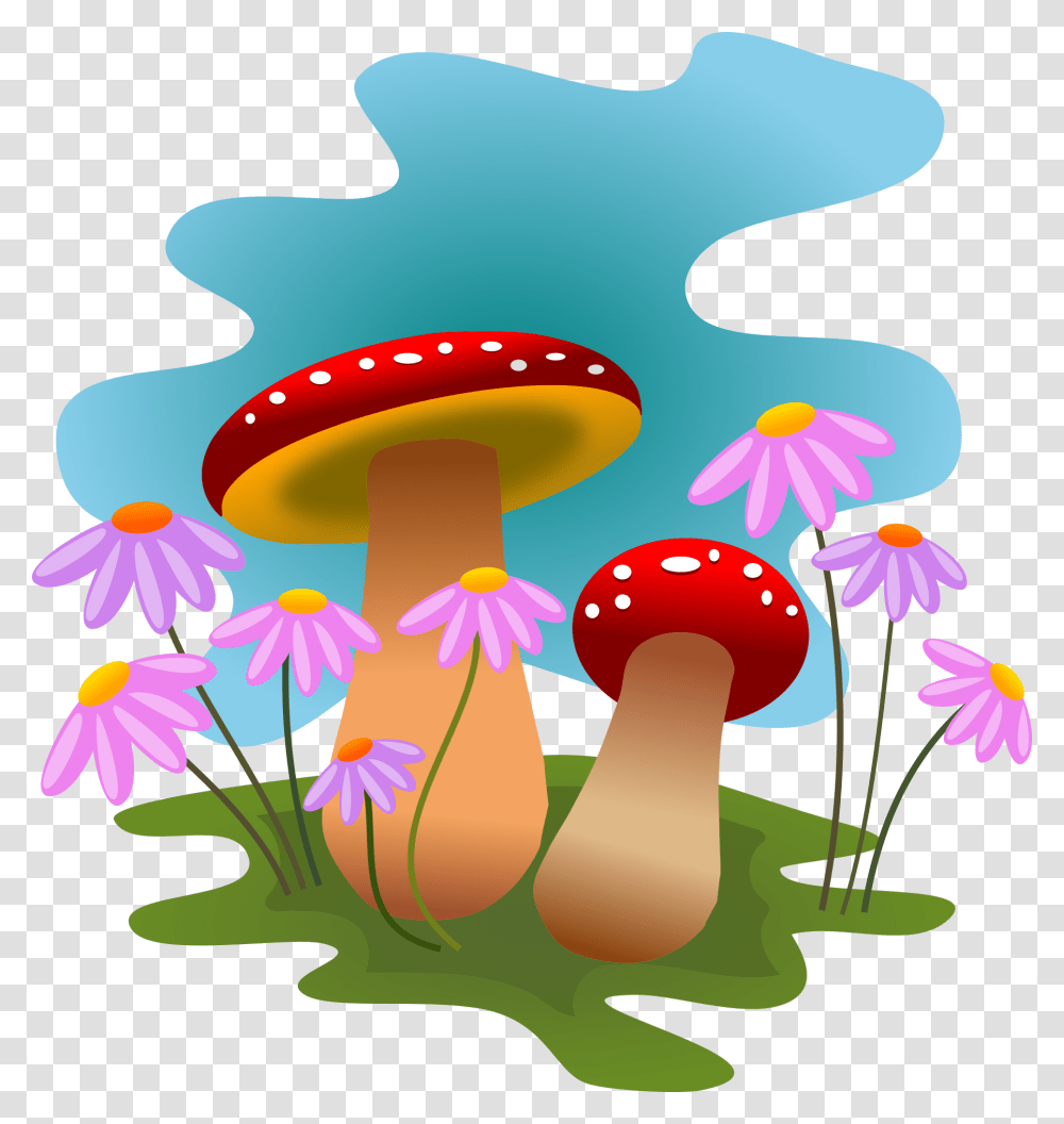 Mushrooms And Flowers Clipart Clip Art Everyday, Plant, Anther, Blossom, Agaric Transparent Png