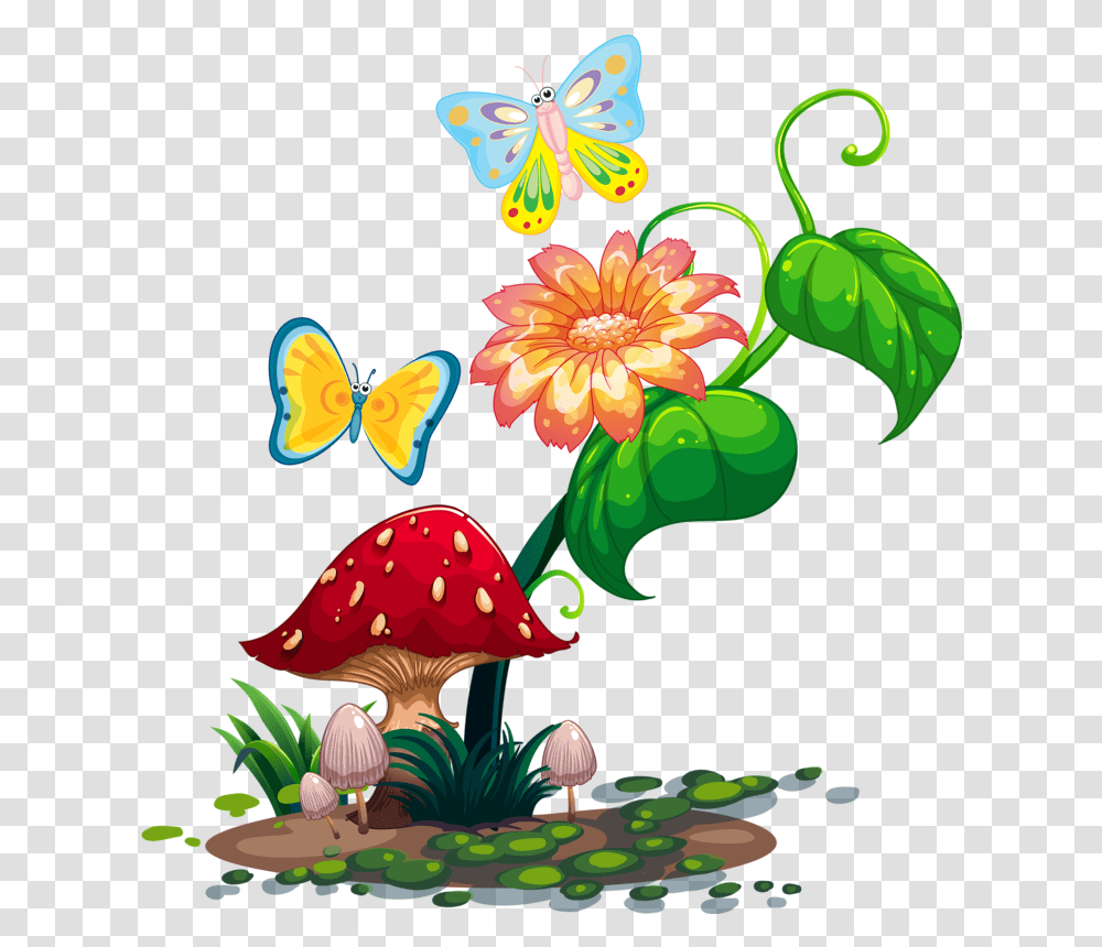 Mushrooms Clip Art Fairy Garden, Floral Design, Pattern, Plant Transparent Png