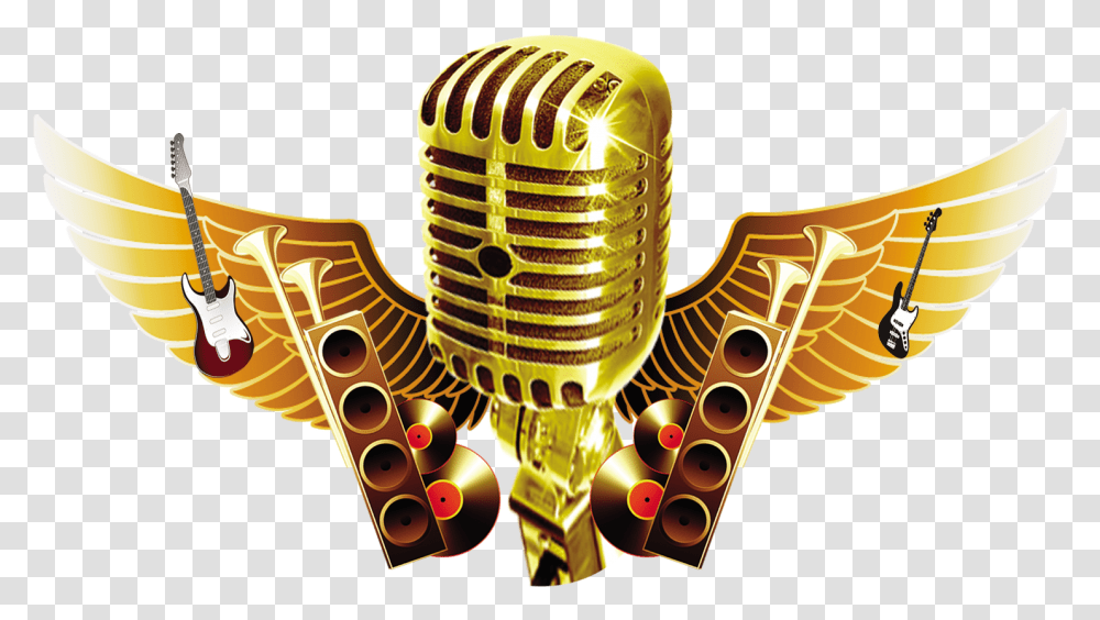 Music And Dreams Transprent Gold Microphone, Electrical Device Transparent Png
