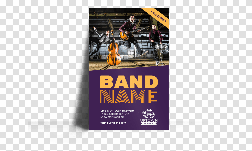 Music Band Name Poster Template Preview Music Band Poster Template, Person, Guitar, Leisure Activities, Musical Instrument Transparent Png