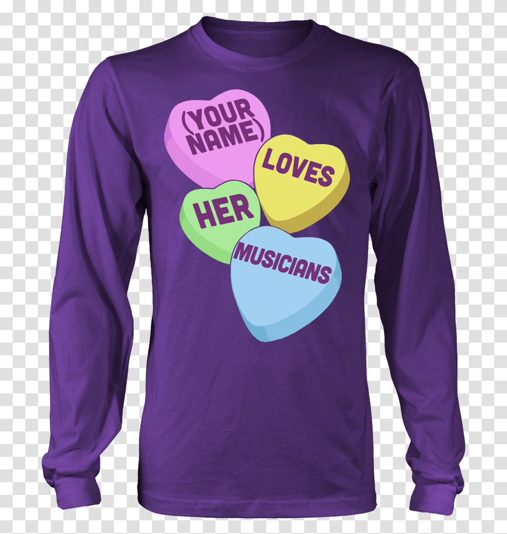 Music Candy Hearts Long Sleeve, Clothing, Apparel, Sweatshirt, Sweater Transparent Png