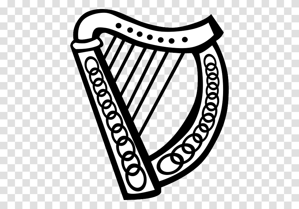 Music Celtic Simple Outline Symbol Symbols Harp Irish Harp Clipart, Leisure Activities, Musical Instrument, Lyre Transparent Png