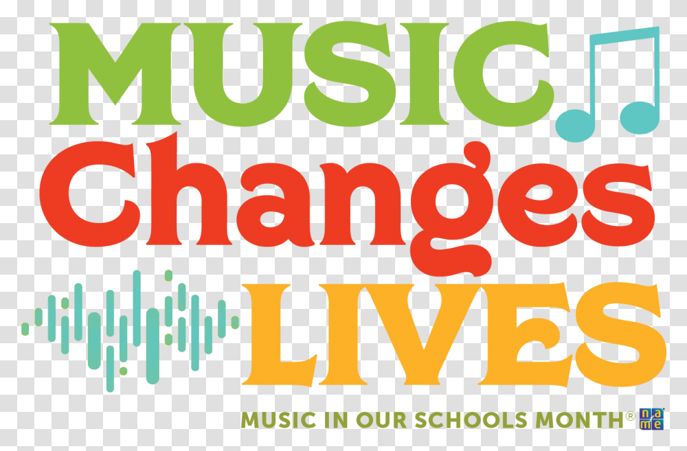 Music Changes Lives National Music In Our Schools Month 2020, Word, Alphabet, Number Transparent Png