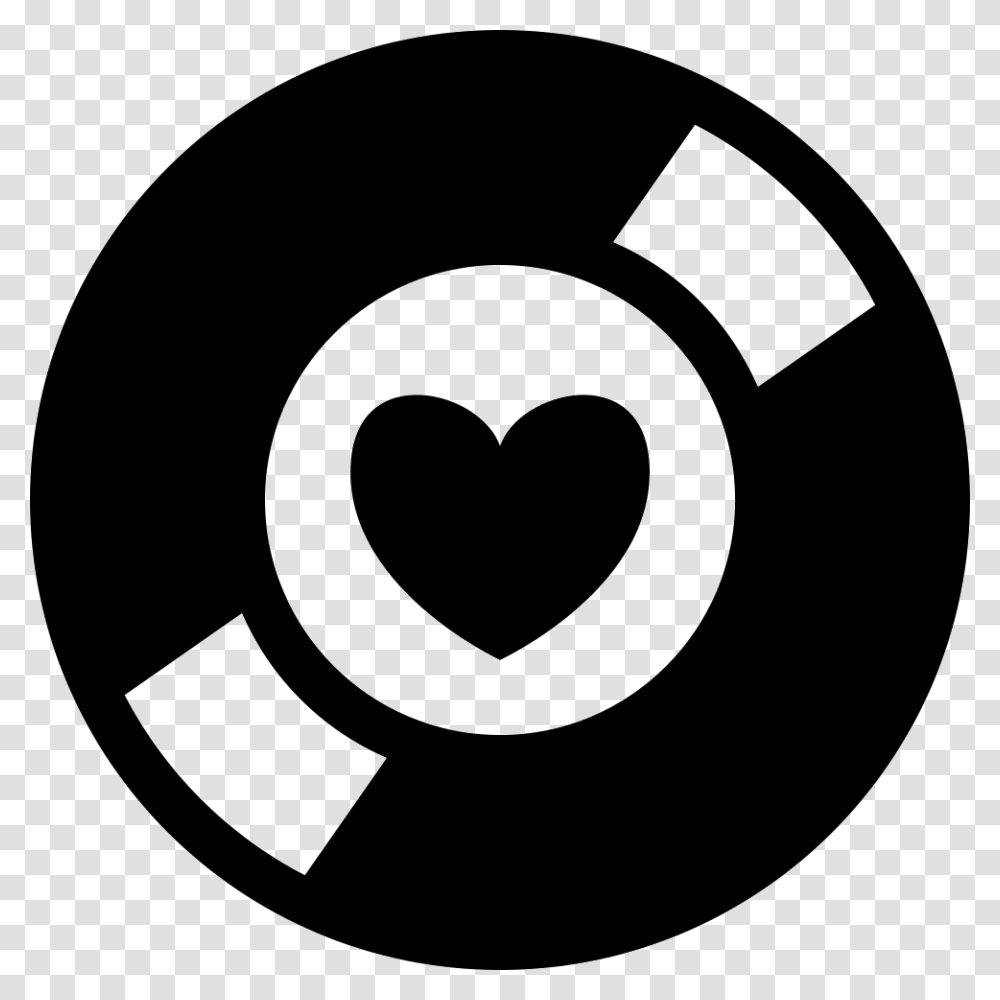Music Collector Symbol Of A Disc With A Heart At The Heart Music Icon, Stencil, Logo, Trademark Transparent Png