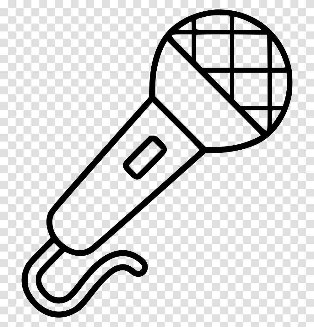 Music Dj Karaoke Mic Microphone Microphone Clip Art Black And White, Lawn Mower, Tool, Light, Electrical Device Transparent Png