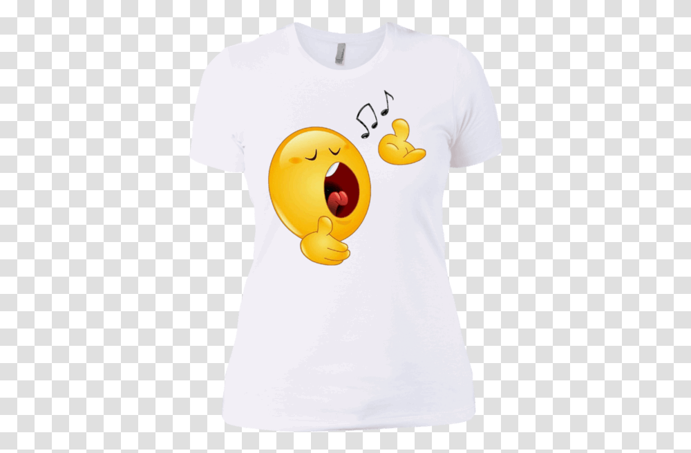 Music Emoji Singing Original Size Happy, Clothing, Apparel, T-Shirt, Sleeve Transparent Png
