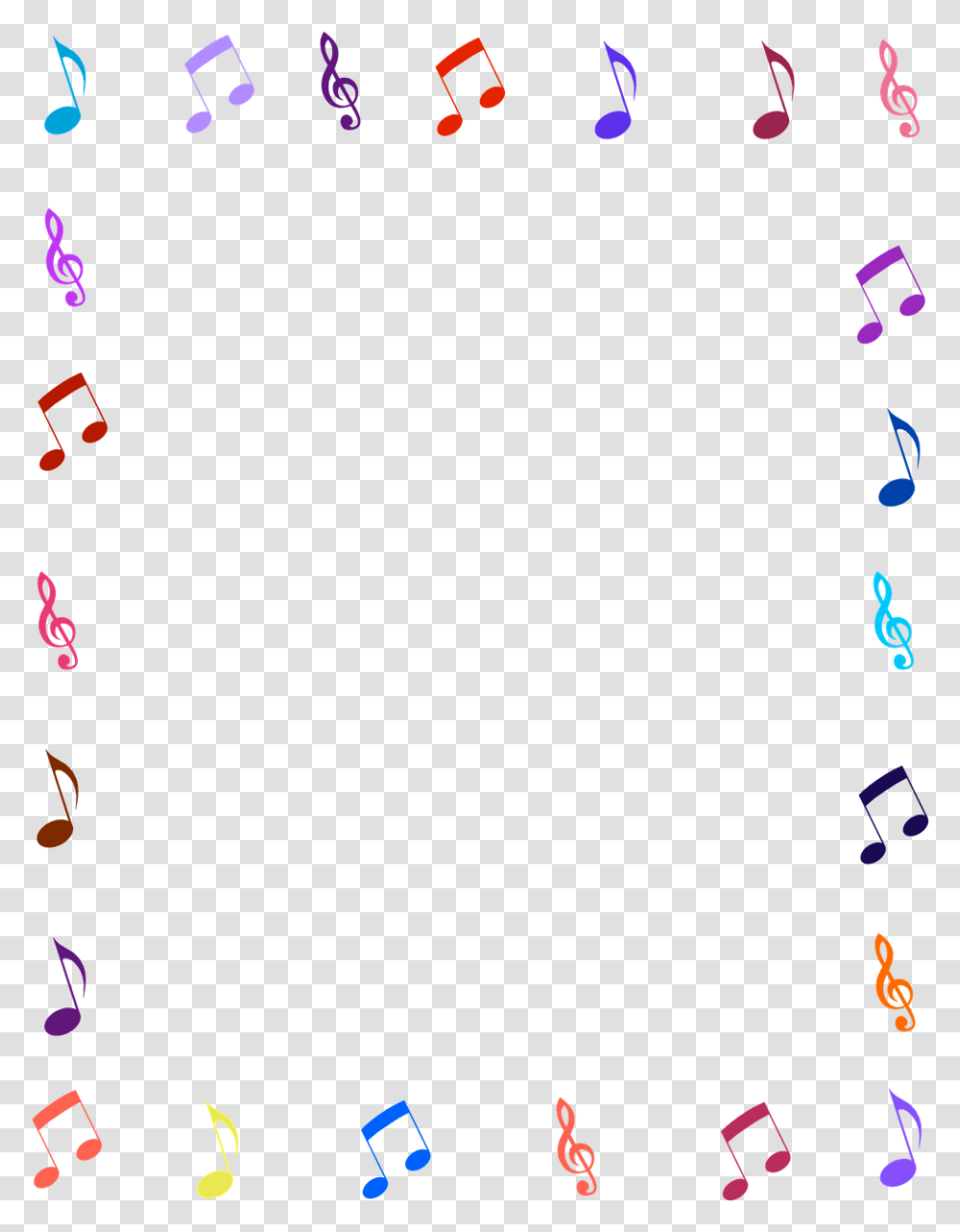 Music Frame Purple Music Note Border, Alphabet Transparent Png