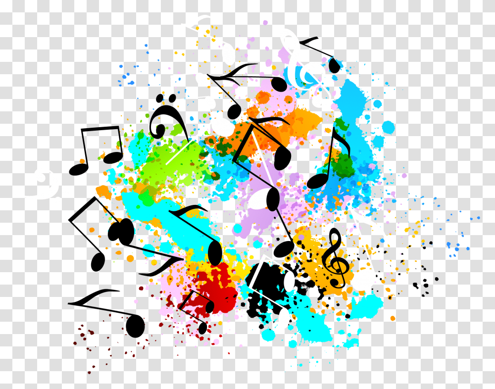Music Graffiti Symbol Musical Color Decoration Banner Graffiti Music Notes, Floral Design, Pattern Transparent Png