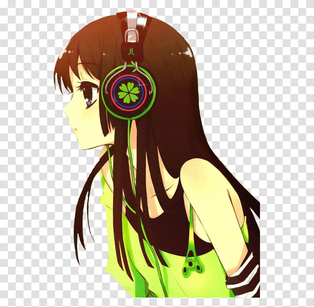 Music Headphones Anime Animegirl Green Animegirls, Leisure Activities, Guitar Transparent Png