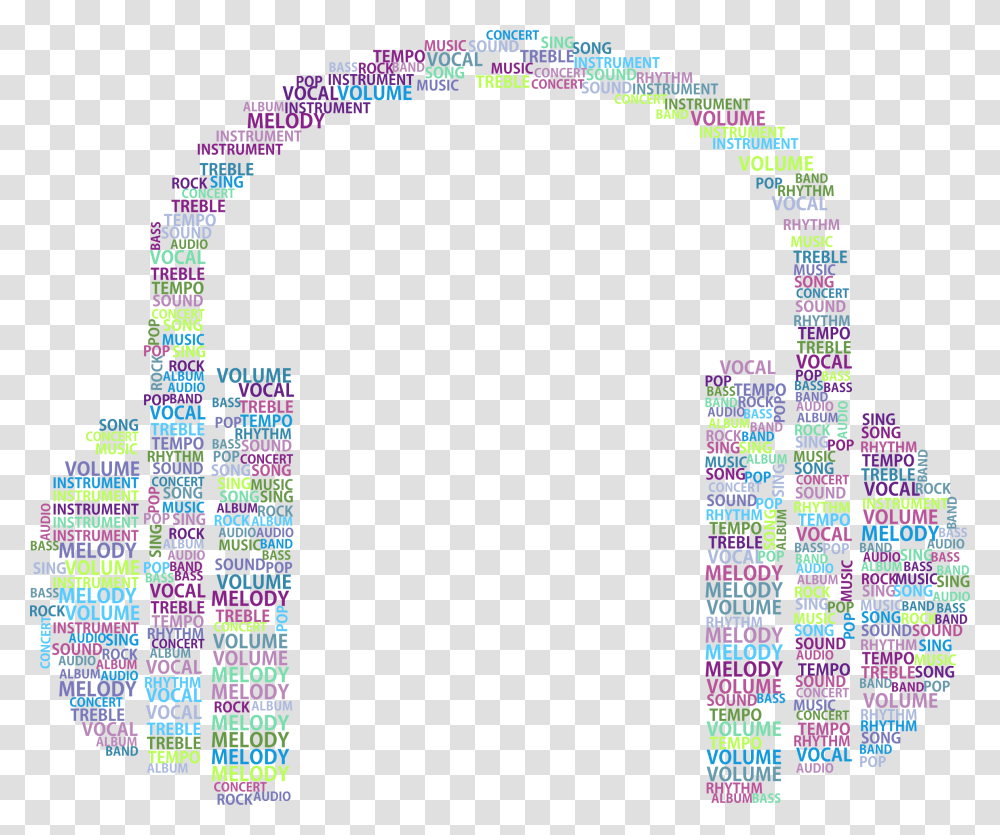 Music Headphones Word Cloud No Background Icons Music With No Background, Architecture, Building, Arched, Flyer Transparent Png