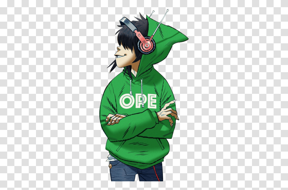 Music Ideas In 2020 Noodle Gorillaz Background, Clothing, Apparel, Sweatshirt, Sweater Transparent Png