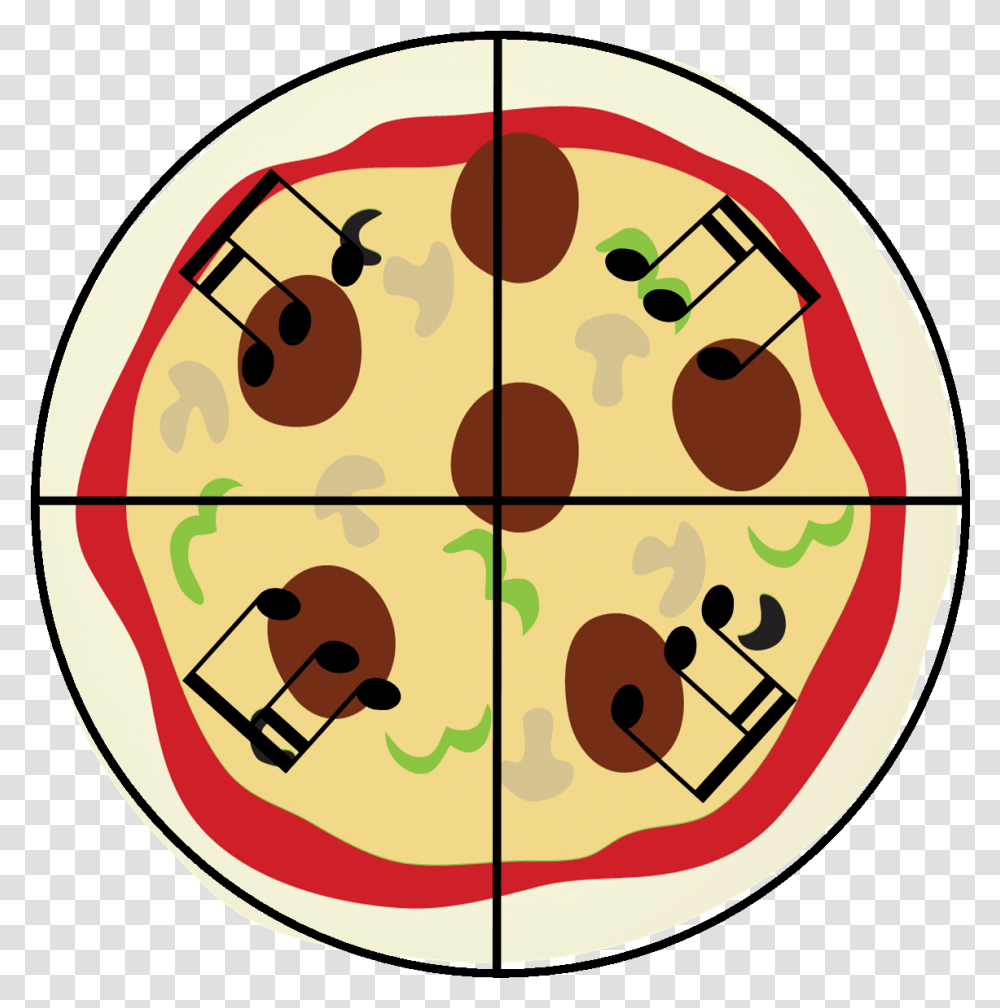 Music In Pizza Clipart Free Image Pizza Fraction Cartoon, Pattern, Giant Panda, Bear, Wildlife Transparent Png
