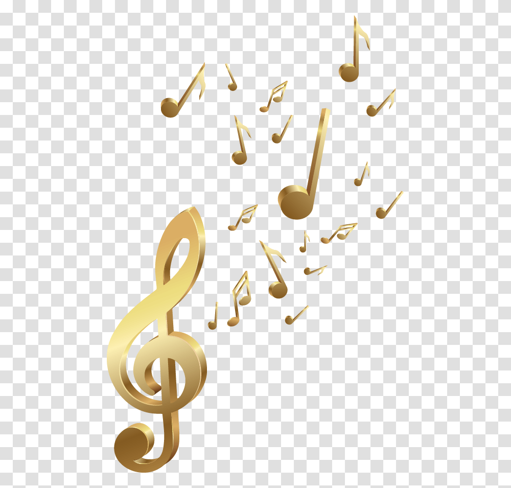 Music Key Notes Golden Stickers Gold Music Notes, Alphabet, Confetti, Paper Transparent Png